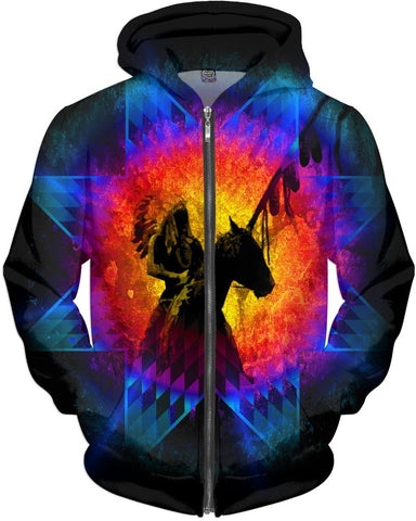 New Native American Chief Zipper Hoodies - American Indian Clothing - Powwow Store