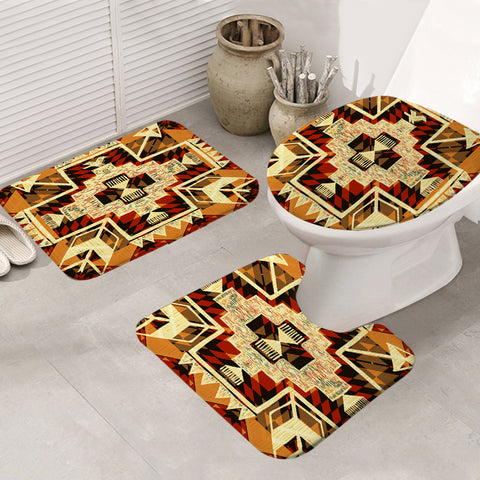 Powwow Store gb nat00022 tribal yellow arrow native american bathroom mat 3 pieces