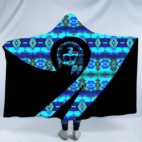 Powwow StoreHDB0089 Pattern Native American Design Hooded Blanket