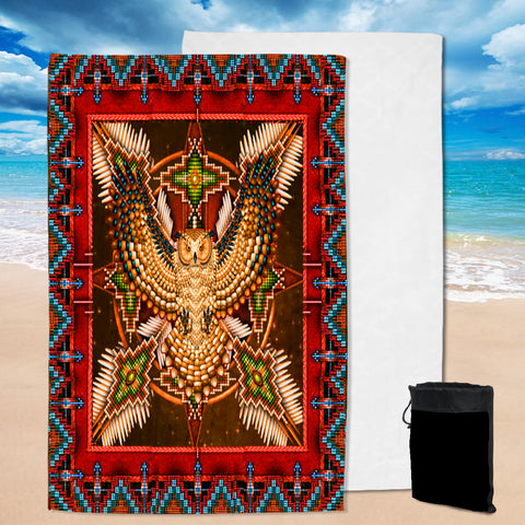 Powwow StorePBT0003 Red Tribe Thunderbird Pool Beach Towel