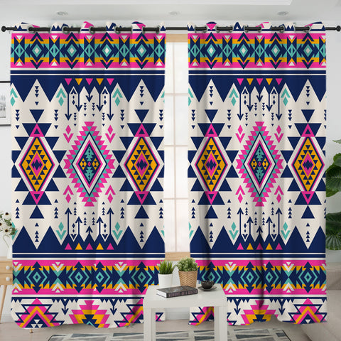 Powwow Store gb nat00316 pink pattern native american living room curtain