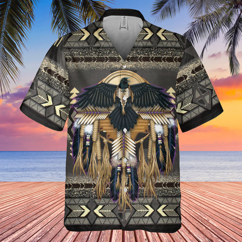 Powwow StoreGBHW00014 Pattern Black Hawaiian Shirt 3D