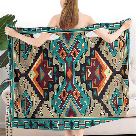 Powwow StoreGBNAT00016 Native American Culture Women Wearable BathRobe