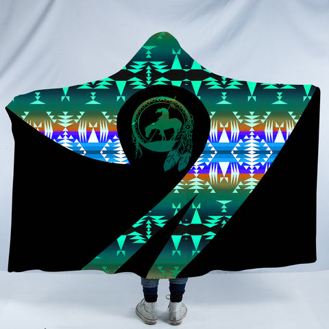 Powwow StoreHDB0088 Pattern Native American Design Hooded Blanket