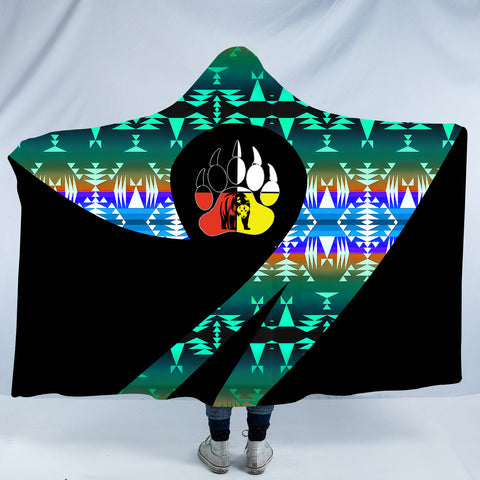 Powwow StoreHDB0087 Pattern Native American Design Hooded Blanket