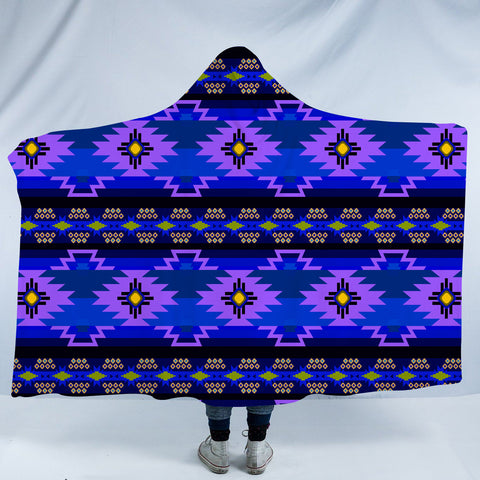 Powwow StoreHDB009 Pattern Native American Design Hooded Blanket