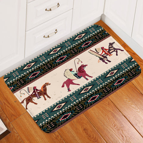 Powwow Store gb nat00284 native american chief horse doormat
