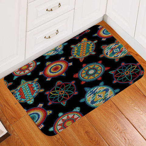 Powwow Store gb nat00042 01 mini turtle black native american doormat