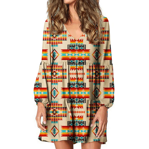 Powwow Store gb nat00402 03 cream pattern native swing dress