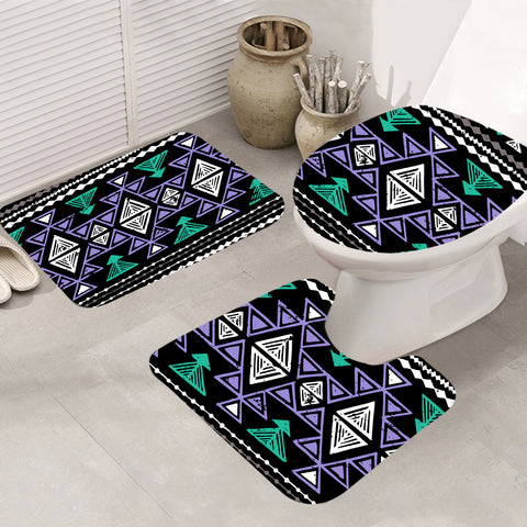 Powwow Store gb nat00578 neon color tribal bathroom mat 3 pieces