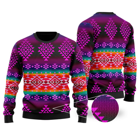 Powwow StoreGBNAT00680 Pattern Native Tribals Sweater
