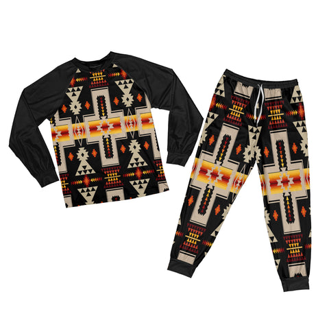 Powwow Store gb nat00062 01 black tribe design pajamas set