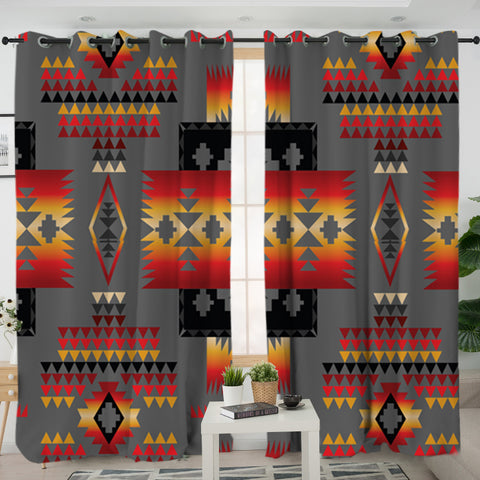 Powwow Store gb nat00046 11 gray pattern native living room curtain