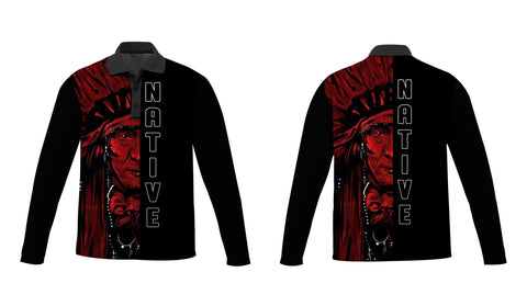 Powwow Store gb nat00102 native american chief polo long sleeve