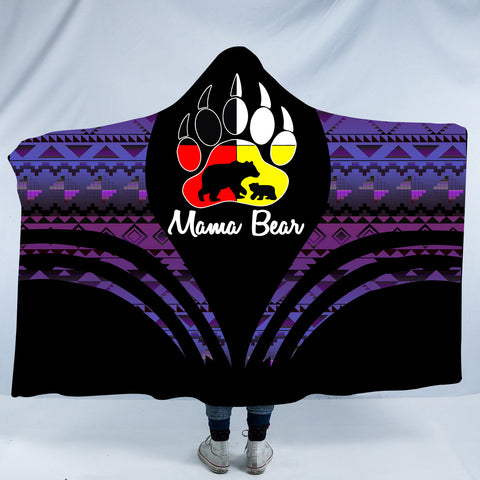 Powwow StoreHDB0080 Pattern Native American Design Hooded Blanket