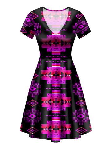 Powwow StoreGBNAT0072009 Pattern Native VNeck Dress