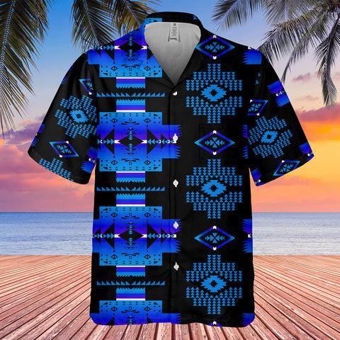 Powwow StoreGBNAT0072002 Pattern Black Hawaiian Shirt 3D