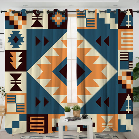 Powwow Store gb nat00427 navy arrow pattern living room curtain