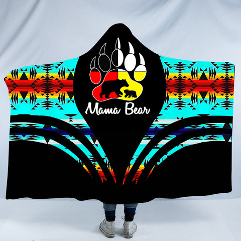 Powwow StoreHDB00117 Pattern Native American Design Hooded Blanket