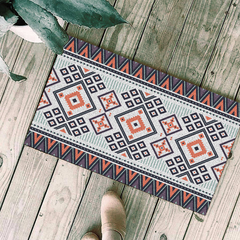 Powwow Store gb nat00318 purple tribals design doormat