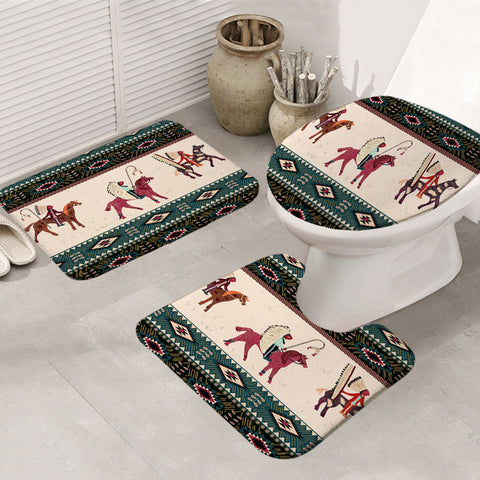 Powwow Store gb nat00284 native american chief horse bathroom mat 3 pieces