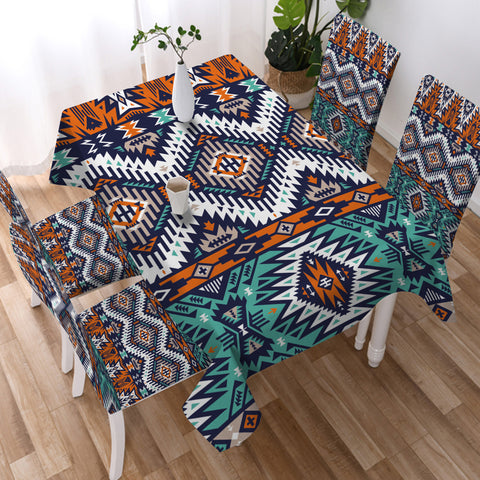 Powwow Store gb nat00614 retro color tribal vector seamless tablecloth