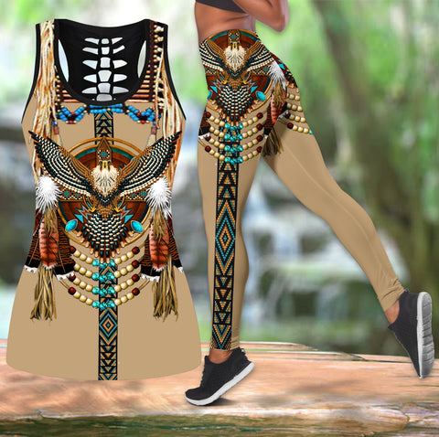 Powwow Store comb2026 mandala brown pattern tank top and legging sets