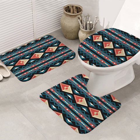 Powwow Store gb nat00315 diamond pattern native american bathroom mat 3 pieces