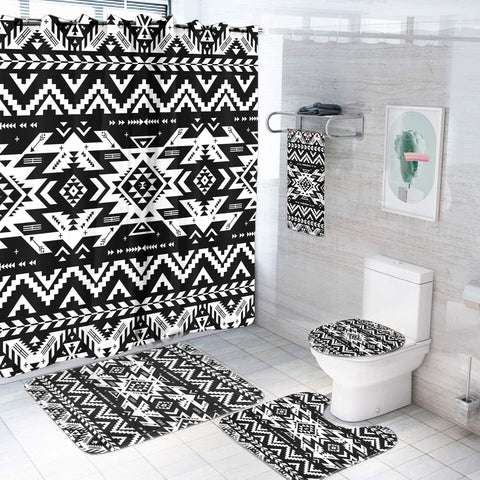 Powwow Store gb nat00441 black pattern native bathroom set