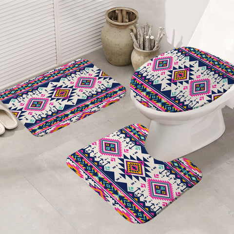 Powwow Store gb nat00316 pink pattern native american bathroom mat 3 pieces