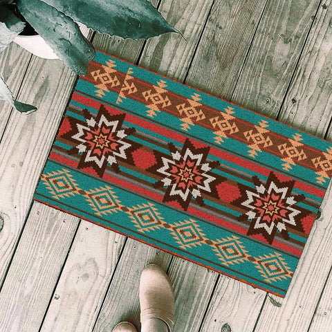 Powwow Store gb nat00320 ethnic ornament seamless pattern doormat