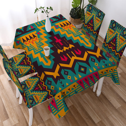 Powwow Store gb nat00615 orange and emerald colors tablecloth