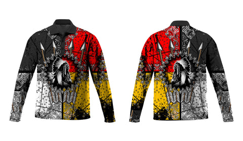Powwow Store gb nat00015chief arrow native american polo long sleeve