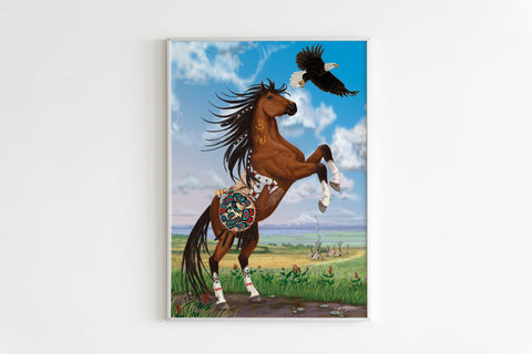 Powwow Store gb nat00430 horse eagle canvas