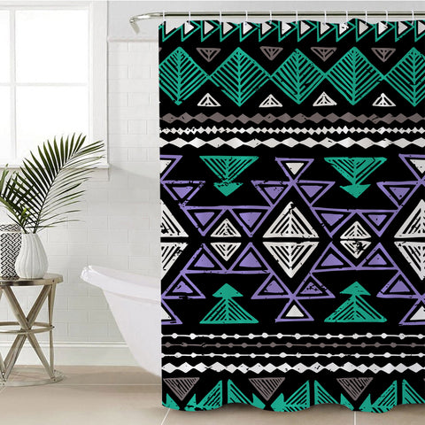 Powwow Store gb nat00578 neon color tribal shower curtain