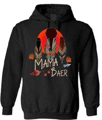 Powwow StoreNative American Mama Bear Follow Red Sun  2D Hoodie