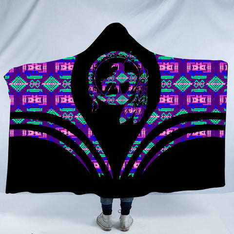 Powwow StoreHDB00113 Pattern Native American Design Hooded Blanket