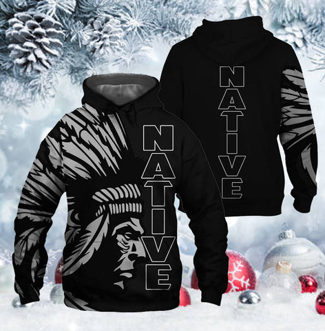 Powwow StoreHD00072 Native American Pride  3D Hoodie