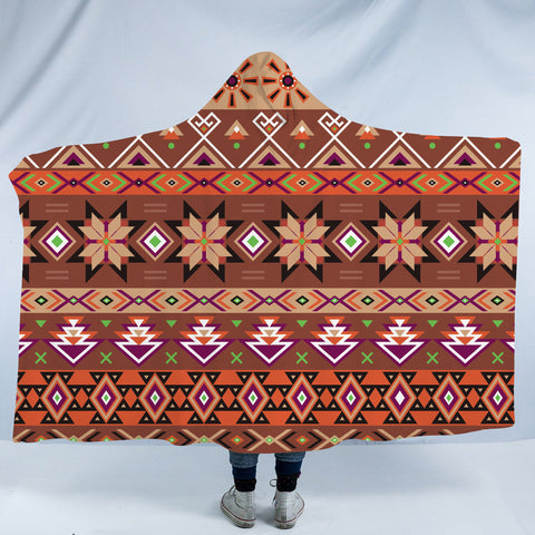Powwow StoreHDB016 Pattern Native American Design Hooded Blanket