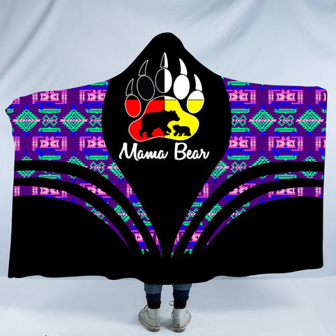 Powwow StoreHDB00112 Pattern Native American Design Hooded Blanket