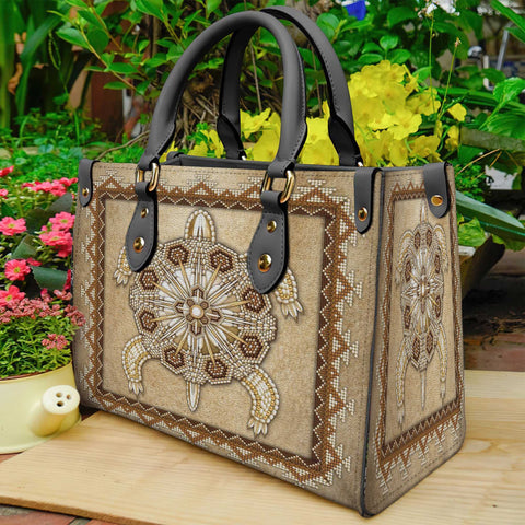 Powwow StoreGBNAT00014 Turtle Totem Native American Leather Bag