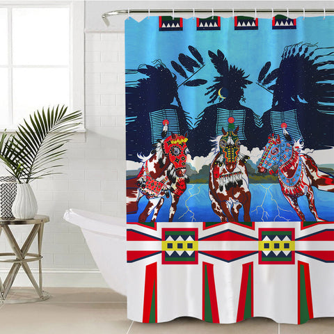 Powwow Store gb nat00492 horse costumes shower curtain