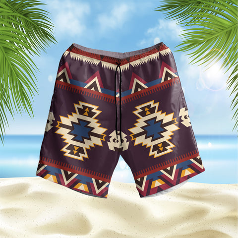 Powwow StoreGBNAT00736 Pattern Native Hawaiian Shorts