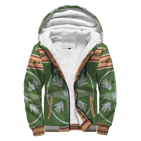 Medicine Wheels Bisons Native American Sherpa Hoodie