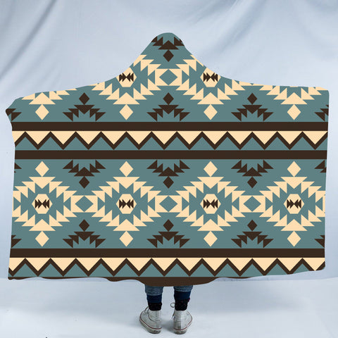 Powwow StoreHDB017 Pattern Native American Design Hooded Blanket