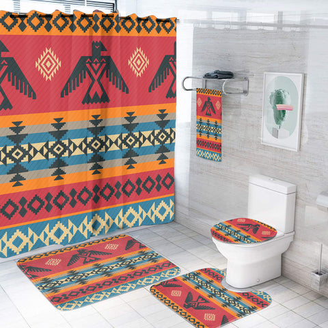 Powwow Store gb nat00029 red thunderbird native bathroom set