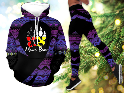 Powwow StoreHLS00285 Pattern Native 3D Hoodie Legging Set