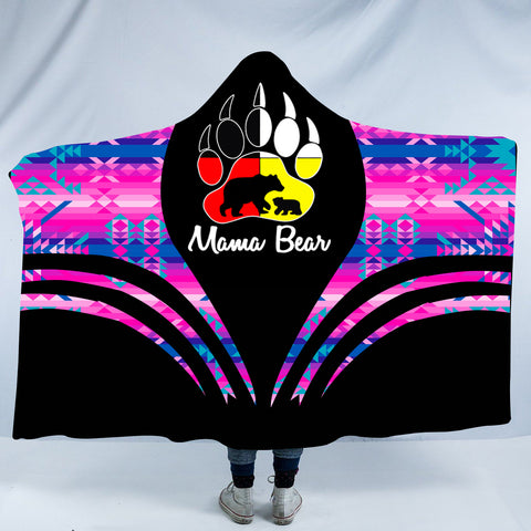 Powwow StoreHDB00108 Pattern Native American Design Hooded Blanket