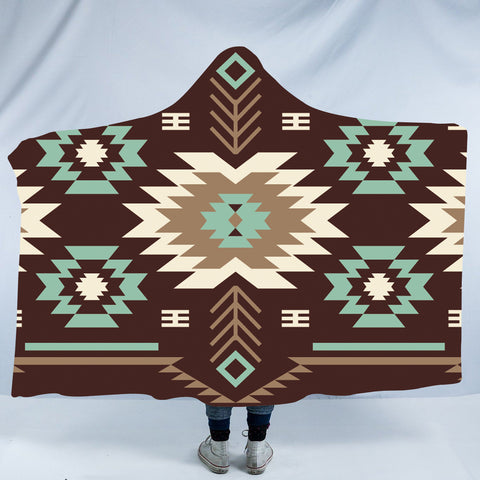 Powwow StoreHDB037 Pattern Native American Design Hooded Blanket