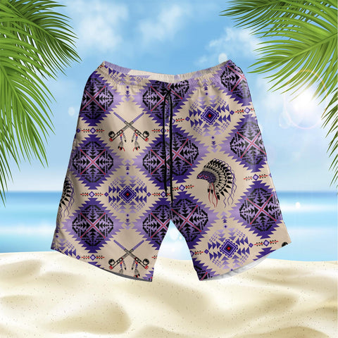 Powwow StoreGBNAT00744 Pattern Native Hawaiian Shorts
